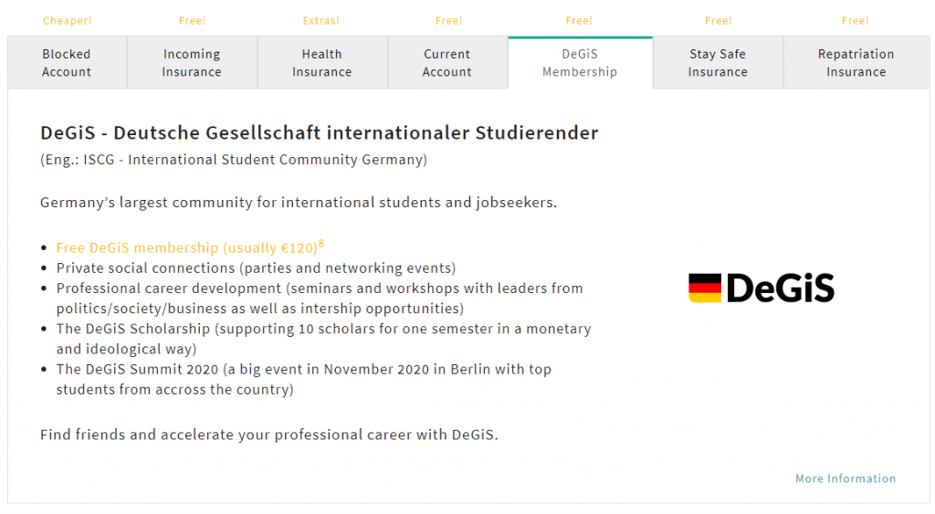 德國留學生簽證優惠組合(同 Value Package) 七大優惠