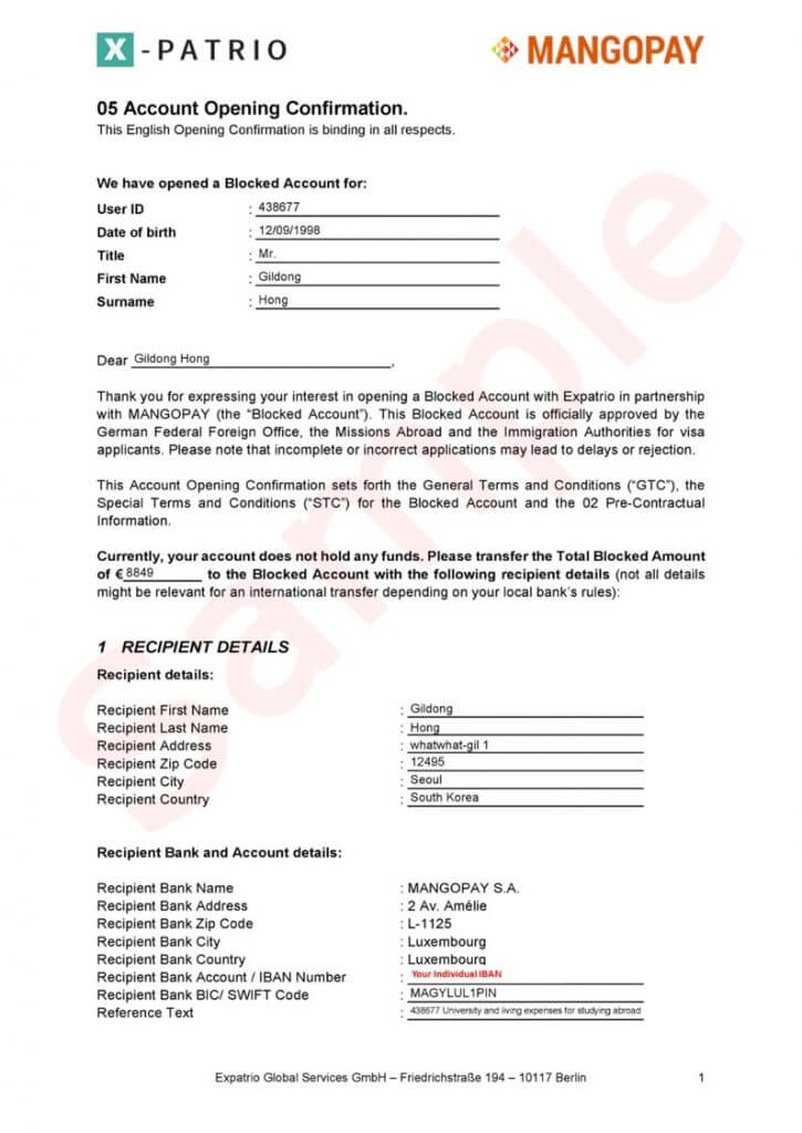 Expatrio 05文件 “Account Opening Confirmation”