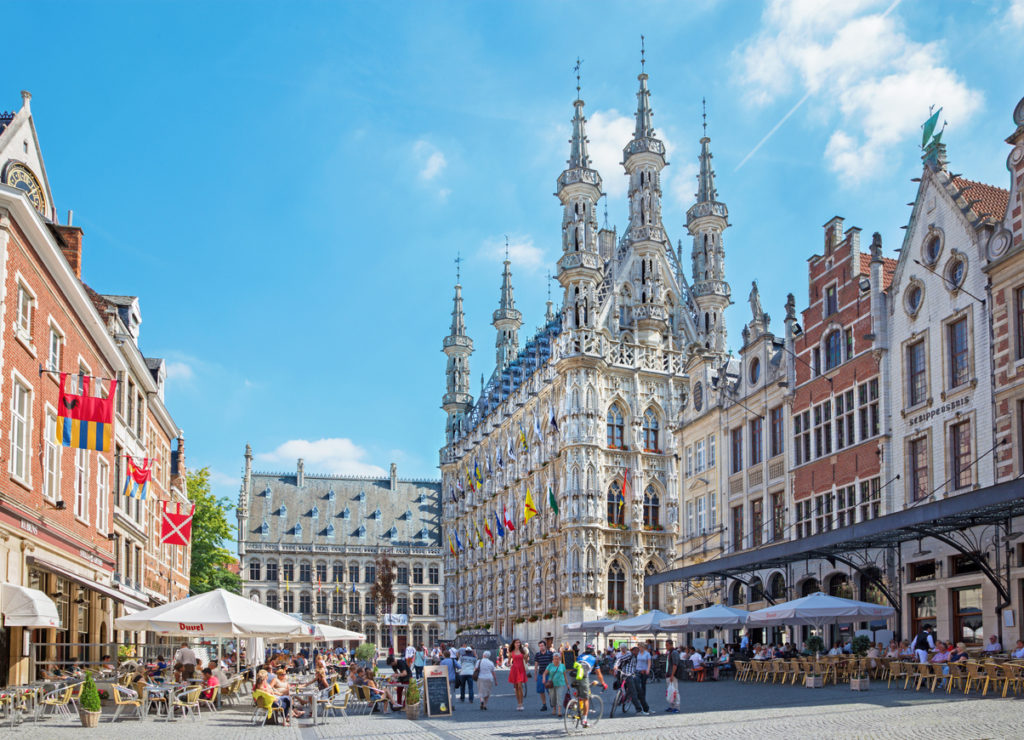 Leuven - Gothic town hall and square from north-west.