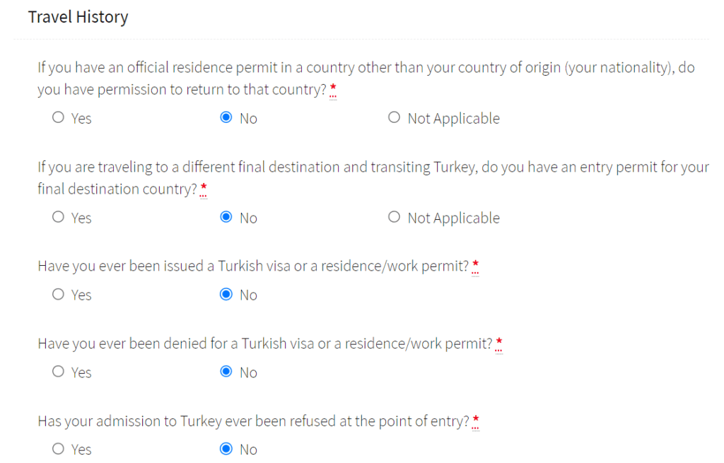 Travel Information 入境天數填 90 天