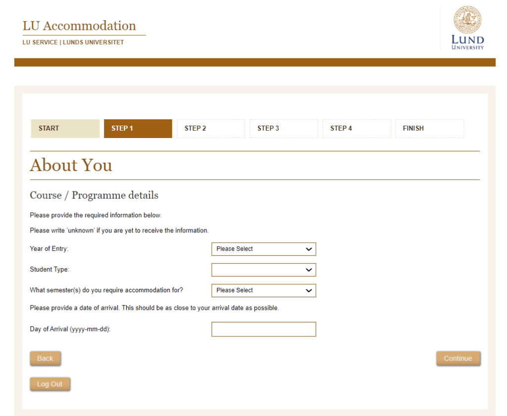 可以在學校網站上找到 LU Accommodation 提供的所有宿舍 (包含宿舍大樓名稱、房型、房間數量、價格等資訊)