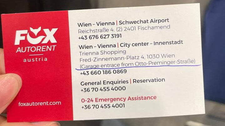 歐洲自駕租車 實際取車流程說明,rentalcars.com 媒合到的租車業者為 Fox Autorent