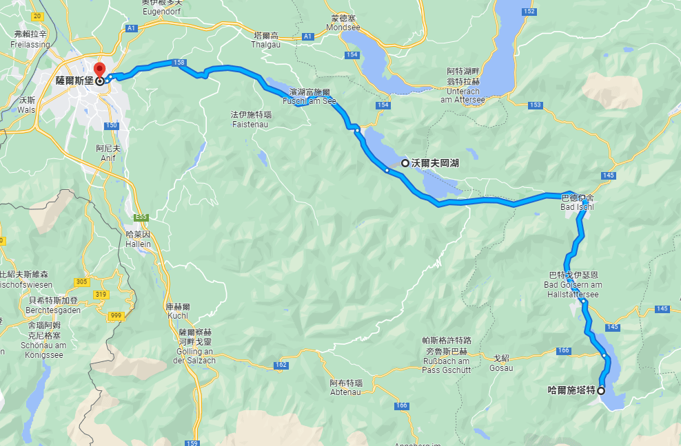 返程青旅的路上，途經 Wolfgang See，Google Map上的評價相當好