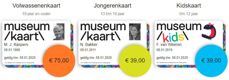 根據自己的年齡購買對應的荷蘭博物館卡