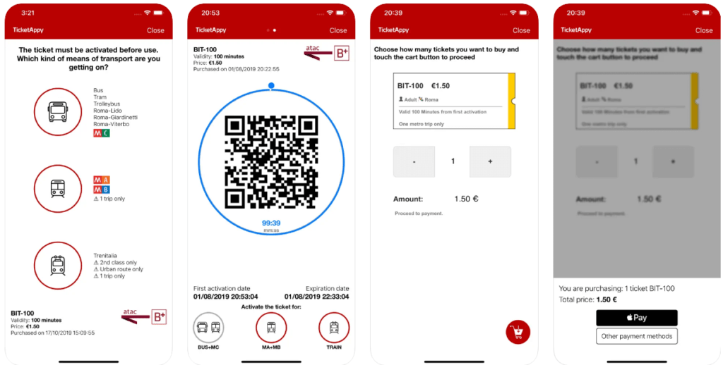 筆者想推薦大家一個更方便的交通 App TicketAppy ，它的好處是整合羅馬的所有交通，另外有個更實用的功能，因為單程票是在驗票後 100 分鐘內可以免費轉乘