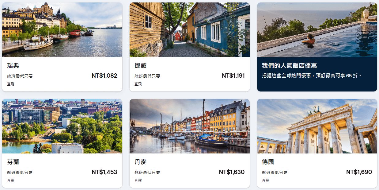 圖庫機場能飛的地點不多，格但斯克 (Gdańsk) 卻不同，目的地幾乎遍布歐洲所有主要國家，價錢也是來回 1000 台幣左右