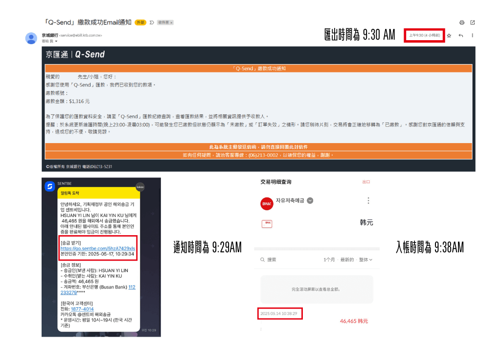 Q-Send 韓國釜山銀行 BNK60 秒內 8 分鐘