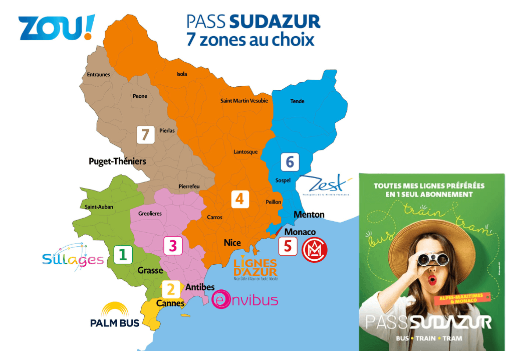 從尼斯出發,計畫探索周邊城市並搭乘火車、公車頻繁移動的旅客,Pass SudAzur 可無限次搭乘 TER 區域火車、公車等大眾交通工具