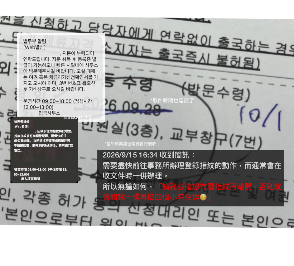 以我的經驗來說,實際辦理時間與預約時間相近,整個流程幾分鐘就完成。不過,一定要確認自己有完成指紋登錄